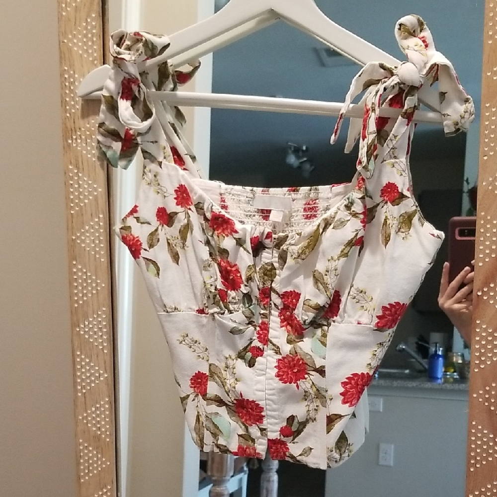 Eri & Ali Floral Tie-Shoulder Blouse
